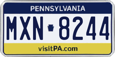 PA license plate MXN8244