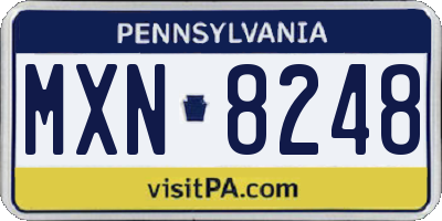 PA license plate MXN8248