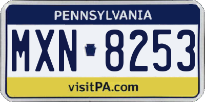 PA license plate MXN8253