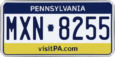 PA license plate MXN8255