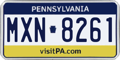 PA license plate MXN8261