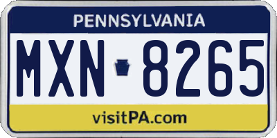 PA license plate MXN8265