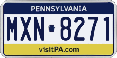 PA license plate MXN8271