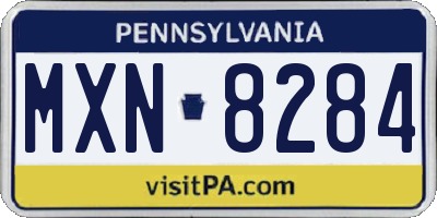 PA license plate MXN8284