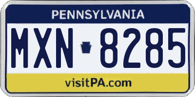 PA license plate MXN8285
