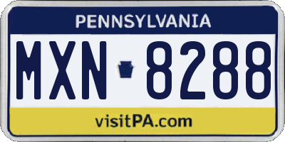 PA license plate MXN8288