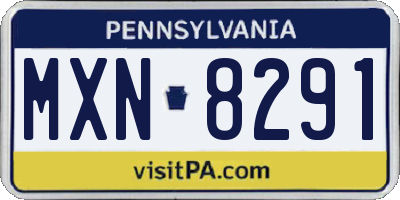 PA license plate MXN8291