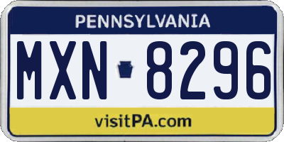 PA license plate MXN8296