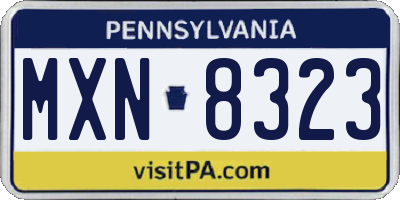 PA license plate MXN8323
