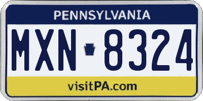 PA license plate MXN8324
