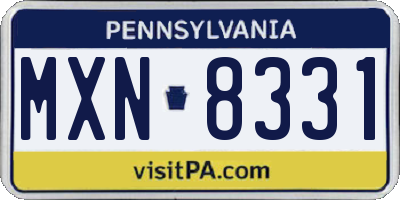 PA license plate MXN8331