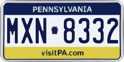 PA license plate MXN8332