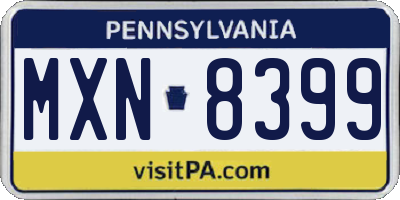 PA license plate MXN8399