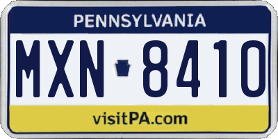 PA license plate MXN8410