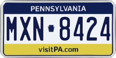 PA license plate MXN8424