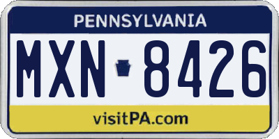 PA license plate MXN8426
