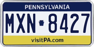 PA license plate MXN8427