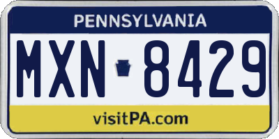 PA license plate MXN8429
