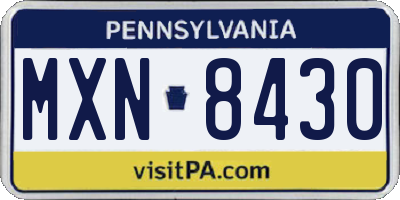 PA license plate MXN8430