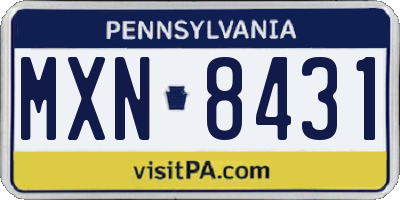 PA license plate MXN8431