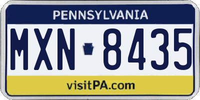 PA license plate MXN8435