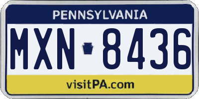 PA license plate MXN8436