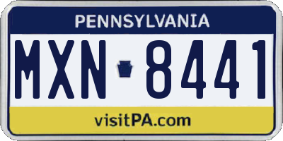 PA license plate MXN8441