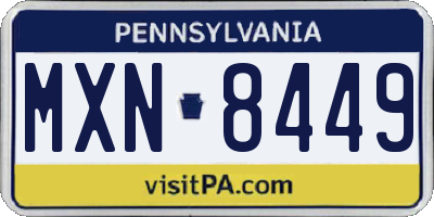 PA license plate MXN8449