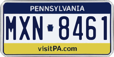 PA license plate MXN8461