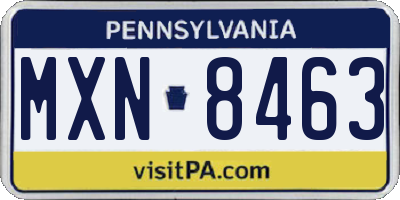 PA license plate MXN8463