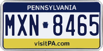 PA license plate MXN8465