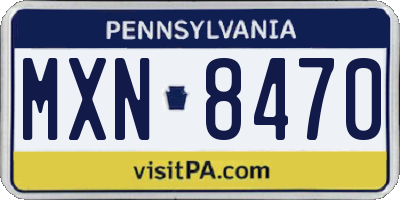 PA license plate MXN8470