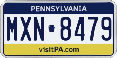 PA license plate MXN8479