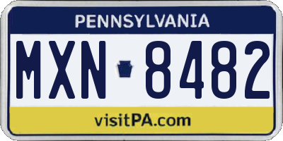 PA license plate MXN8482