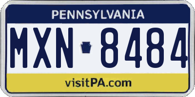 PA license plate MXN8484