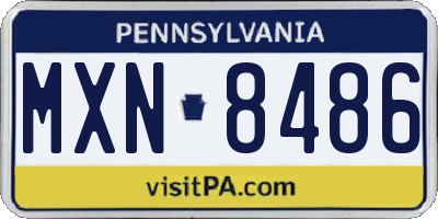 PA license plate MXN8486