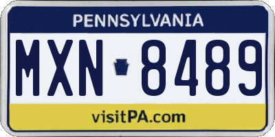 PA license plate MXN8489