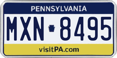 PA license plate MXN8495