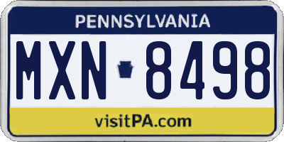PA license plate MXN8498