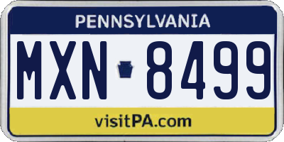 PA license plate MXN8499
