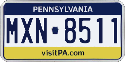 PA license plate MXN8511