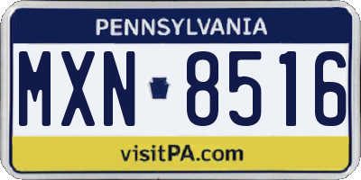 PA license plate MXN8516
