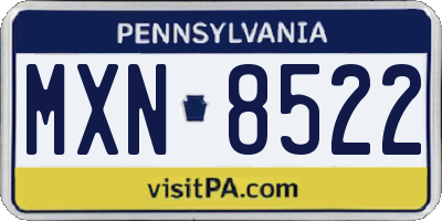 PA license plate MXN8522