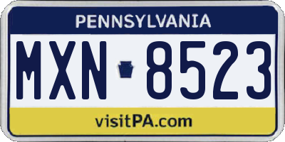 PA license plate MXN8523