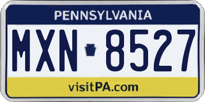 PA license plate MXN8527