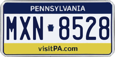 PA license plate MXN8528