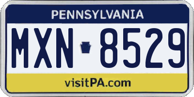 PA license plate MXN8529