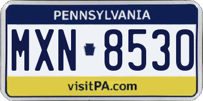 PA license plate MXN8530