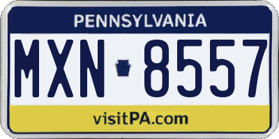 PA license plate MXN8557