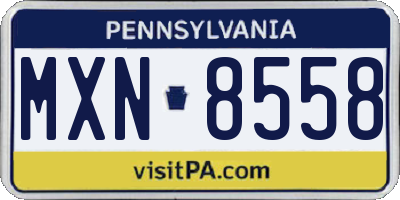 PA license plate MXN8558